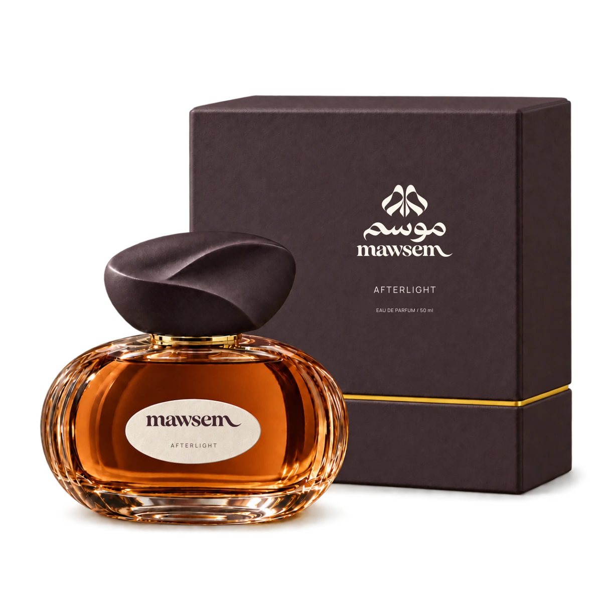 AFTERLIGHT 50 ml bottle with its matching dark presentation box